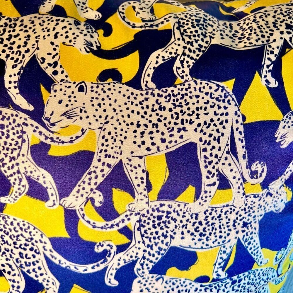 Kate Spade New York Yellow & Blue Leopard Decorative Pillow, 20" x 20" - Picture 3 of 5